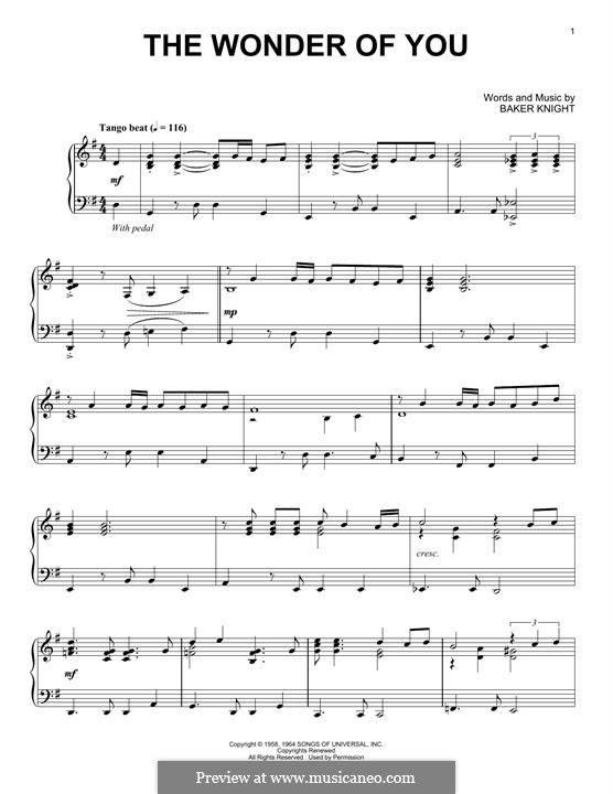 The Wonder of You (Elvis Presley): Для фортепиано (jazz version) by Baker Knight