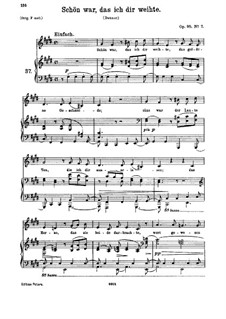 Семь песен, Op.95: Nr.7 Schön war, das ich dir weihte by Иоганнес Брамс