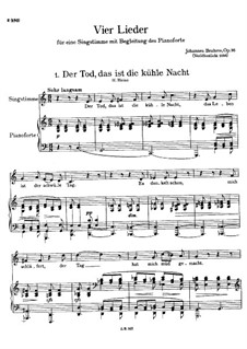 Четыре песни, Op.96: Сборник by Иоганнес Брамс