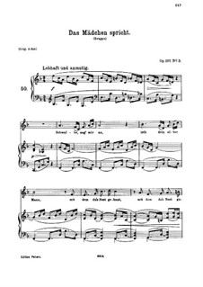 Пять песен, Op.107: Nr.3 Das Mädchen spricht by Иоганнес Брамс