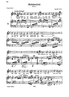 Пять песен, Op.107: Nr.5 Mädchenlied by Иоганнес Брамс