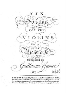 Шесть трио-сонат, Op.1: Партия виолончели by Wilhelm Cramer