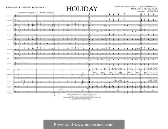 Holiday (Green Day): Партитура by Billie Joe Armstrong, Tré Cool, Michael Pritchard