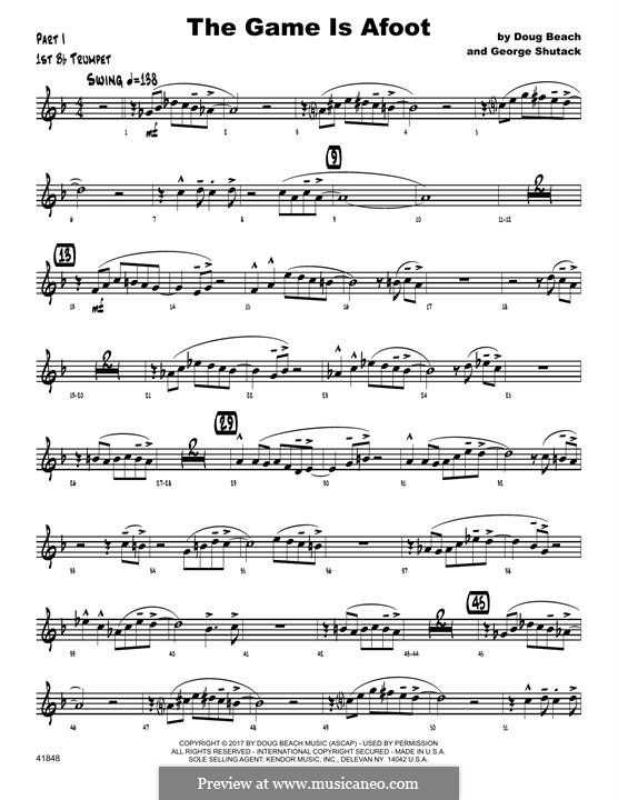 The Game is Afoot: 1st Bb Trumpet part by Doug Beach