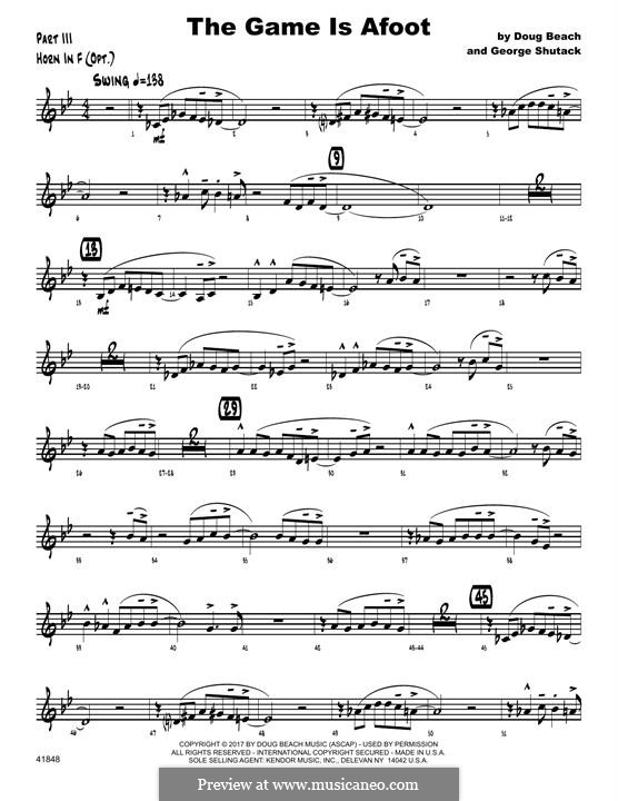 The Game is Afoot: Horn in F part by Doug Beach