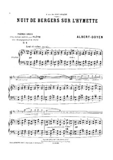 Poèmes grecs for Flute and Piano: Партитура by Альбер Дуайен