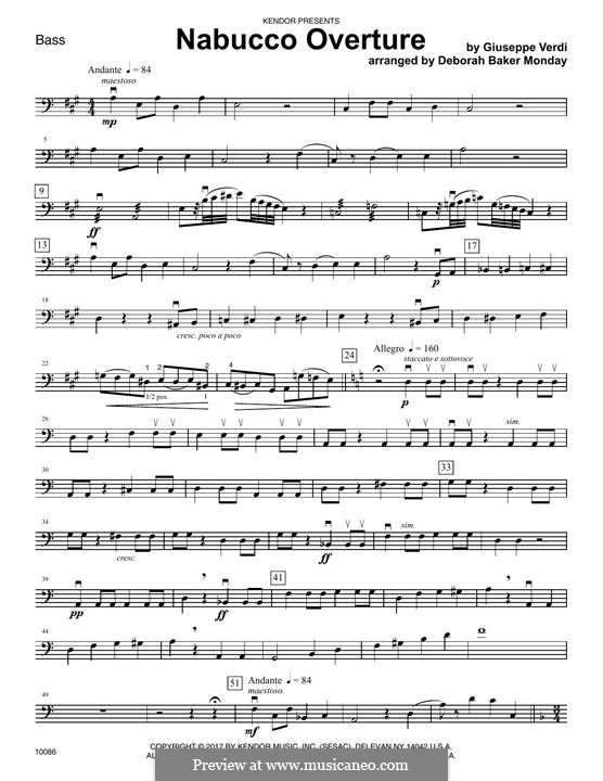 Увертюра: For strings – Bass part by Джузеппе Верди