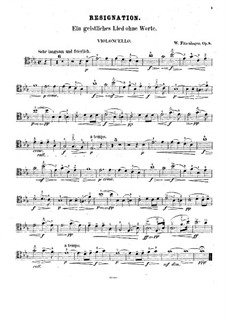 Resignation. Sacred Song without Words for Cello and Orchestra, Op.8: Сольная партия by Вильгельм Фитценхаген