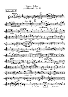 Рапсодия для альта, Op.53: Партии кларнетов by Иоганнес Брамс