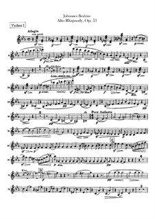 Рапсодия для альта, Op.53: Партии скрипок by Иоганнес Брамс