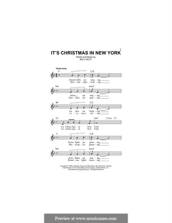 It's Christmas in New York: Для клавишного инструмента by Billy Butt