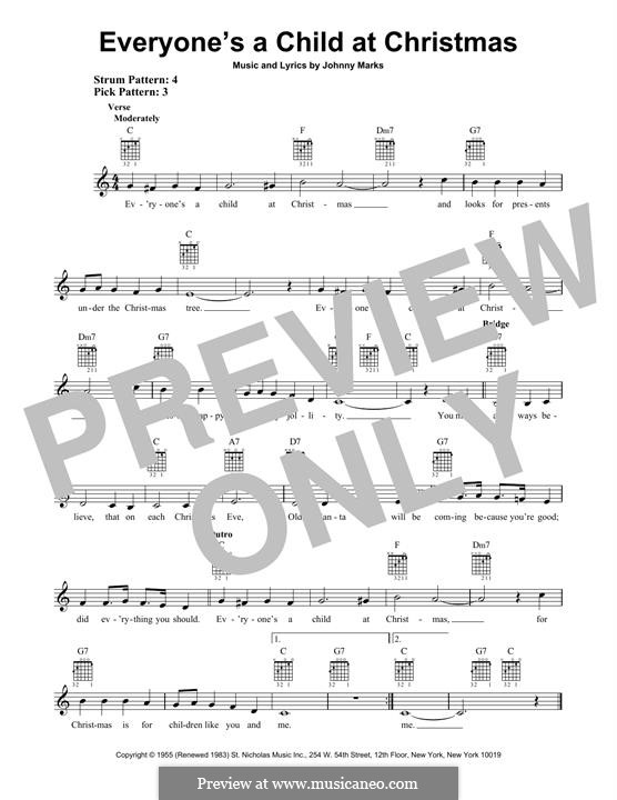 Everyone's a Child at Christmas: Для гитары by Johnny Marks