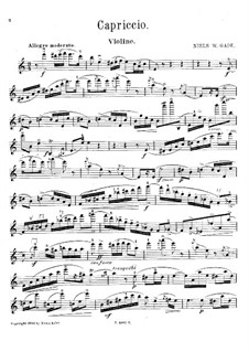 Каприччио для скрипки и фортепиано ля минор: Сольная партия by Нильс Вильгельм Гаде