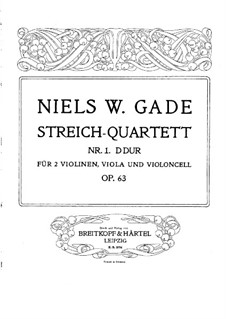 Струнный квартет No.1, Op.63: Партии by Нильс Вильгельм Гаде
