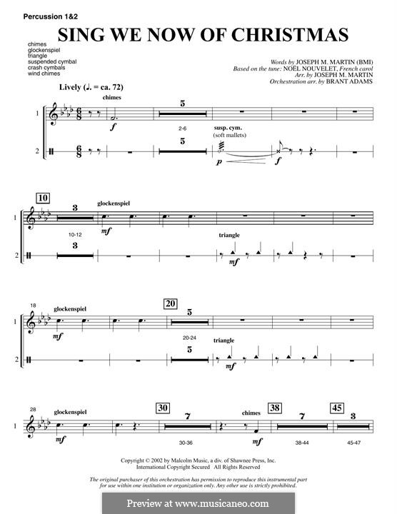 Choir Instrumental Pak version by Joseph M. Martin: Percussion 1 & 2 part by folklore