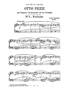 Восемь лёгких пьес для органа (или фисгармонии), Op.203: Восемь лёгких пьес для органа (или фисгармонии) by Луиджи Боттаццо