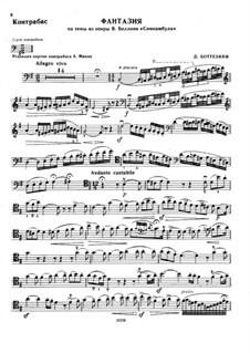 Фантазия на темы из оперы 'Сомнамбула' Беллини для контрабаса и фортепиано: Сольная партия by Джованни Боттезини