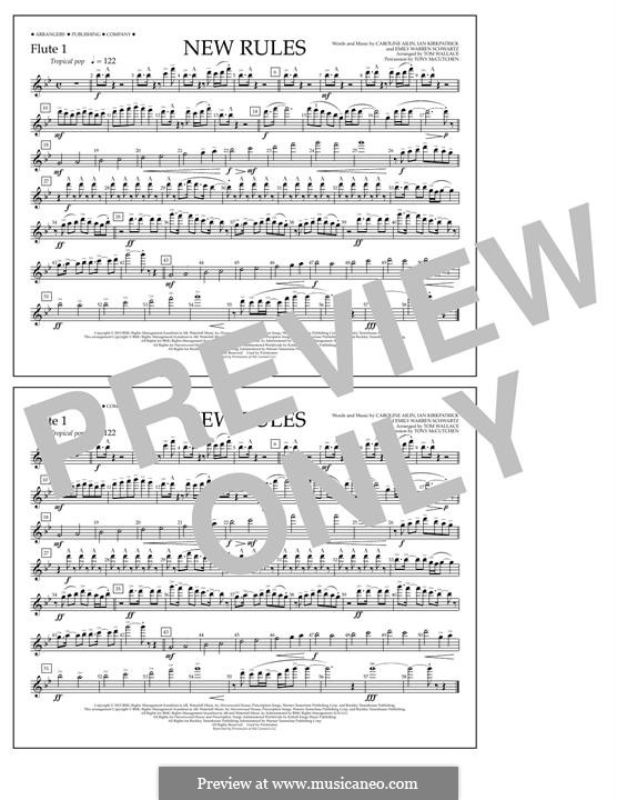 New Rules (arr. Tom Wallace): Flute 1 part by Ian Kirkpatrick, Emily Schwartz, Caroline Ailin