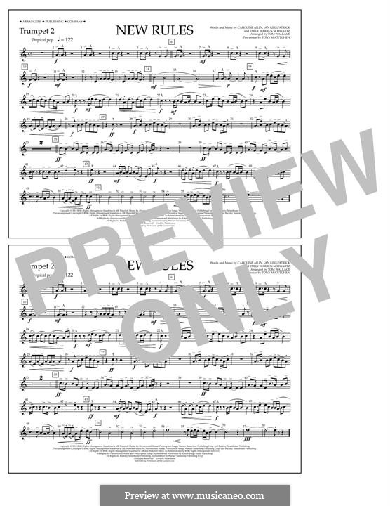 New Rules (arr. Tom Wallace): Trumpet 2 part by Ian Kirkpatrick, Emily Schwartz, Caroline Ailin