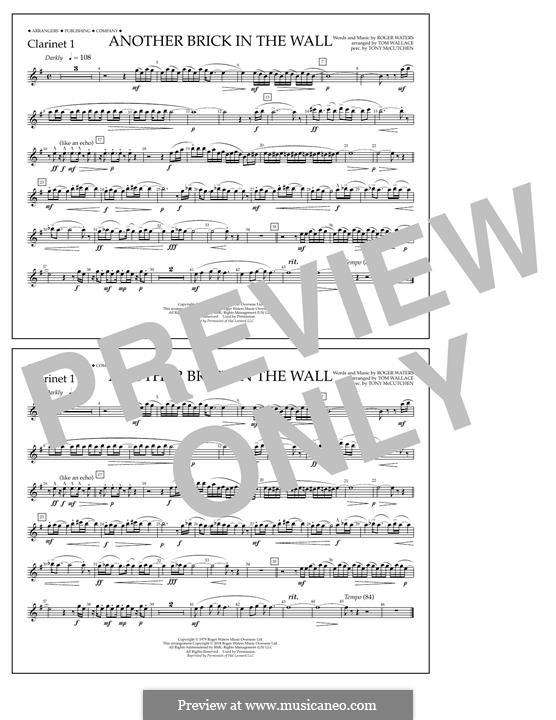 Another Brick in the Wall (arr. Tom Wallace): Clarinet 1 part by Roger Waters