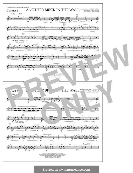 Another Brick in the Wall (arr. Tom Wallace): Clarinet 2 part by Roger Waters