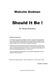 Should It Be, MMC13: Should It Be by Malcolm Dedman