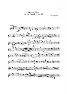 На Юге (Алассио). Концертная увертюра, Op.50: Партии кларнетов by Эдуард Элгар