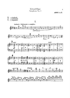 Симфония No.1 ля-бемоль мажор, Op.55: Партия арф by Эдуард Элгар