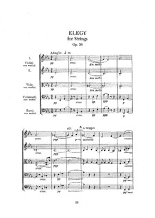 Элегия для струнного оркестра, Op.58: Партитура by Эдуард Элгар
