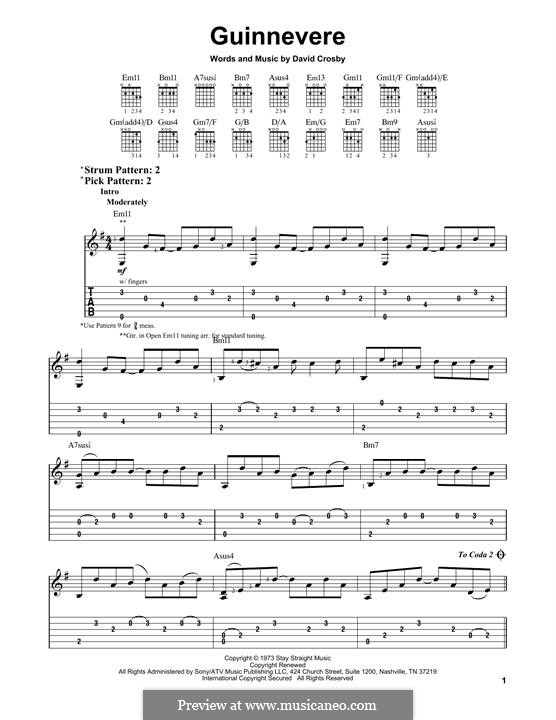 Guinnevere (Crosby, Stills & Nash): Для гитары by David Crosby