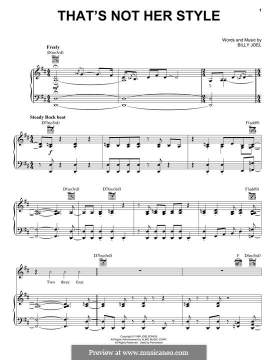 That's Not Her Style: Для голоса и фортепиано (или гитары) by Billy Joel