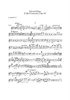 Концерт для виолончели с оркестром, Op.85: Партии кларнетов by Эдуард Элгар