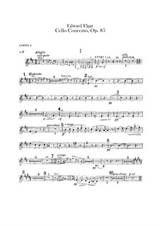Концерт для виолончели с оркестром, Op.85: Партии валторн by Эдуард Элгар