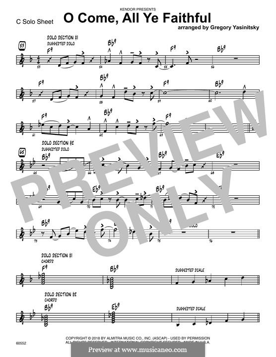 Jazz Ensemble version: C Solo Sheet part by Джон Фрэнсис Уэйд