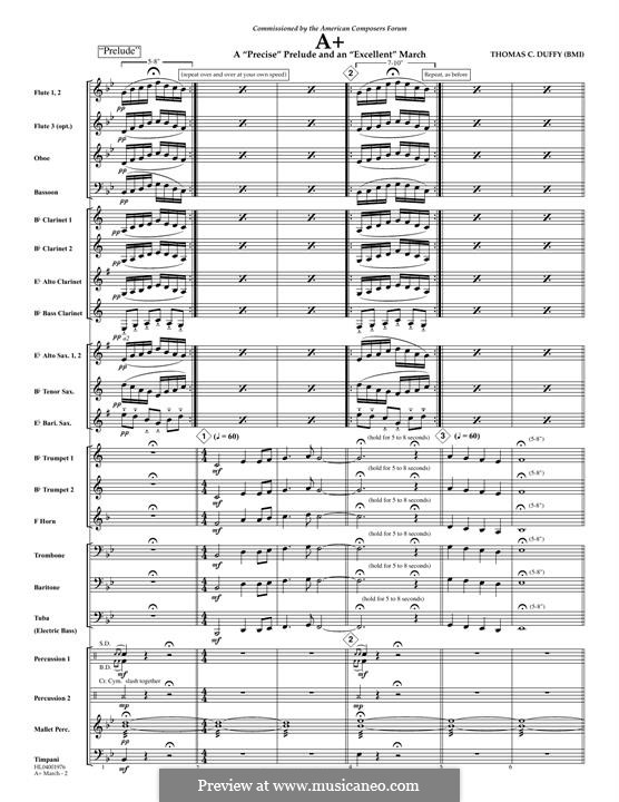 A+: A 'Precise' Prelude and an 'Excellent' March: Партитура by Thomas Duffy