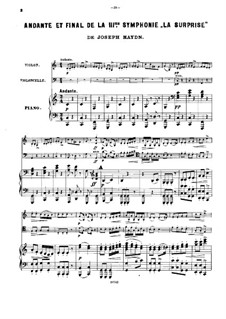 Фрагменты: Части II, IV, для скрипки, виолончели и фортепиано by Йозеф Гайдн