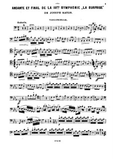 Фрагменты: Части II, IV, для скрипки, виолончели и фортепиано – Партия виолончели by Йозеф Гайдн