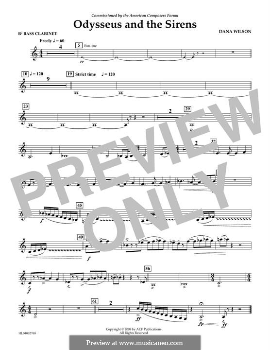 Odysseus and the Sirens: Bb Bass Clarinet part by Dana Wilson