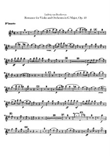 Романс для скрипки с оркестром No.1 соль мажор, Op.40: Партия флейты by Людвиг ван Бетховен