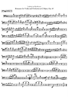 Романс для скрипки с оркестром No.1 соль мажор, Op.40: Партии первого и второго фаготов by Людвиг ван Бетховен
