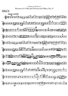 Романс для скрипки с оркестром No.2 фа мажор, Op.50: Партии первого и второго гобоев by Людвиг ван Бетховен