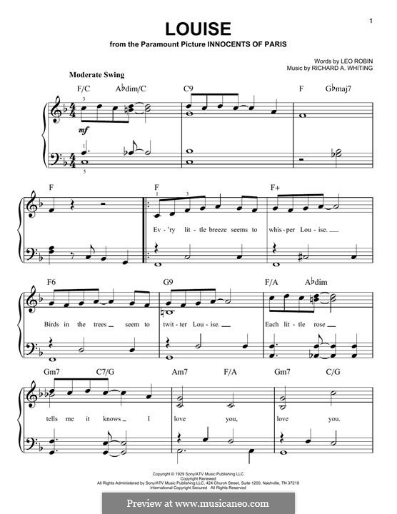Louise: Для фортепиано by Richard A. Whiting