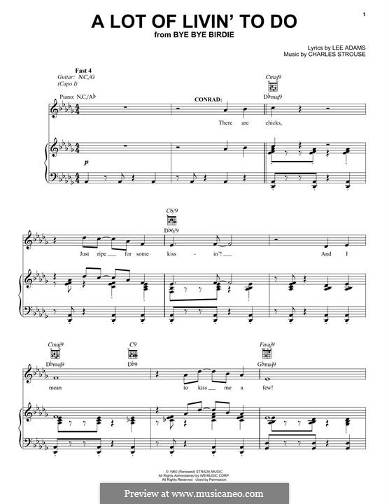 A Lot of Livin' To Do: Для голоса и фортепиано (или гитары) by Charles Strouse