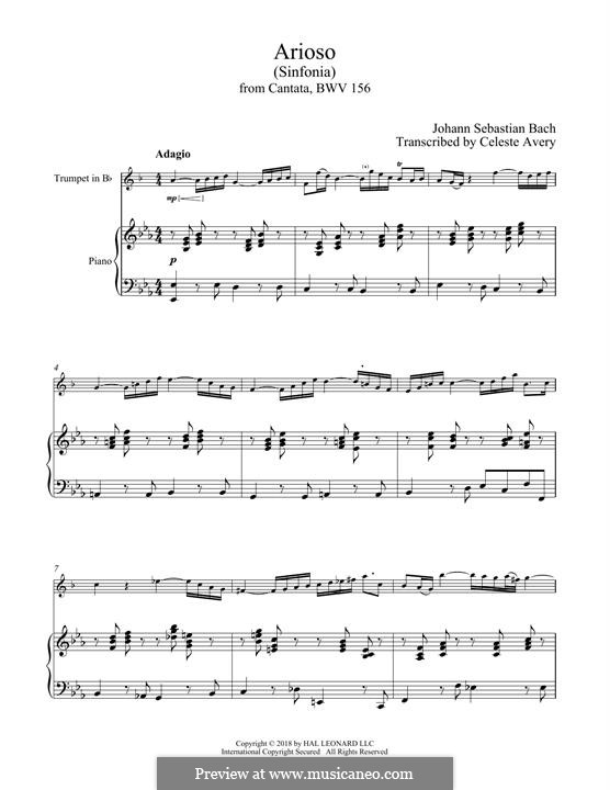 Ариозо соль мажор: For trumpet and piano by Иоганн Себастьян Бах