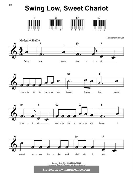 Swing Low, Sweet Chariot: Для фортепиано by folklore