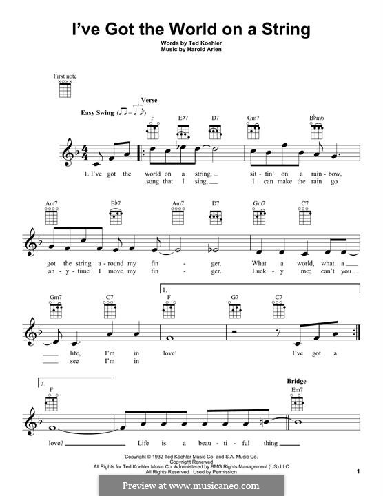 I've Got the World on a String: Для укулеле by Harold Arlen
