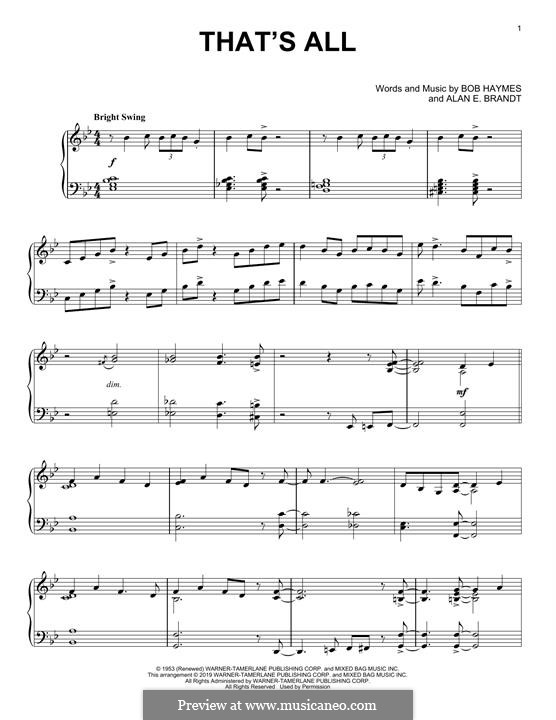 That's All: Для фортепиано by Alan E. Brandt, Bob Haymes