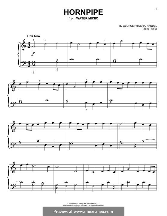 Сюита No.2 ре мажор, HWV 349: Alla Hornpipe, for piano by Георг Фридрих Гендель