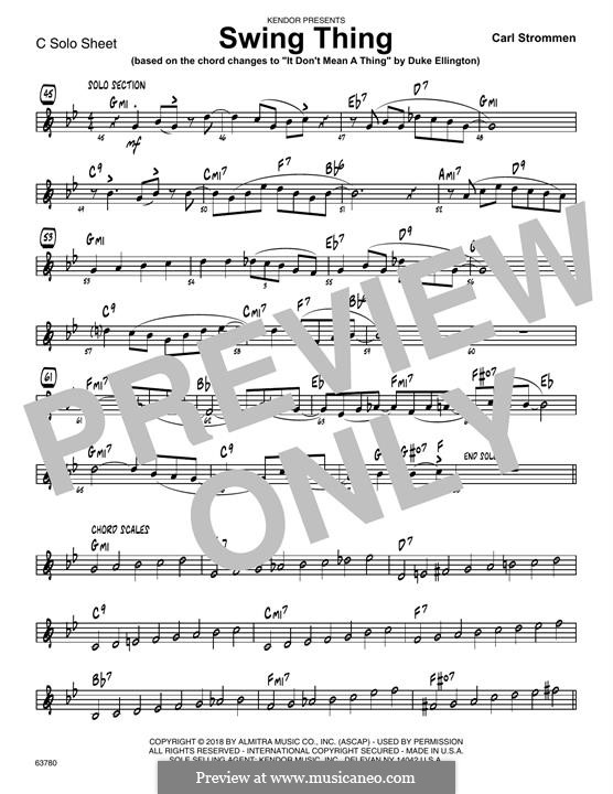 Swing Thing: C Solo Sheet part by Carl Strommen