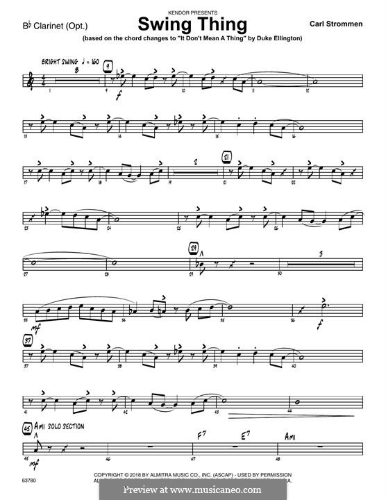Swing Thing: Bb Clarinet part by Carl Strommen